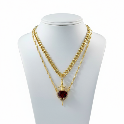 Aurelia Heart & Sword Necklace